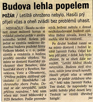 Benešovský deník 31. 10. 2001